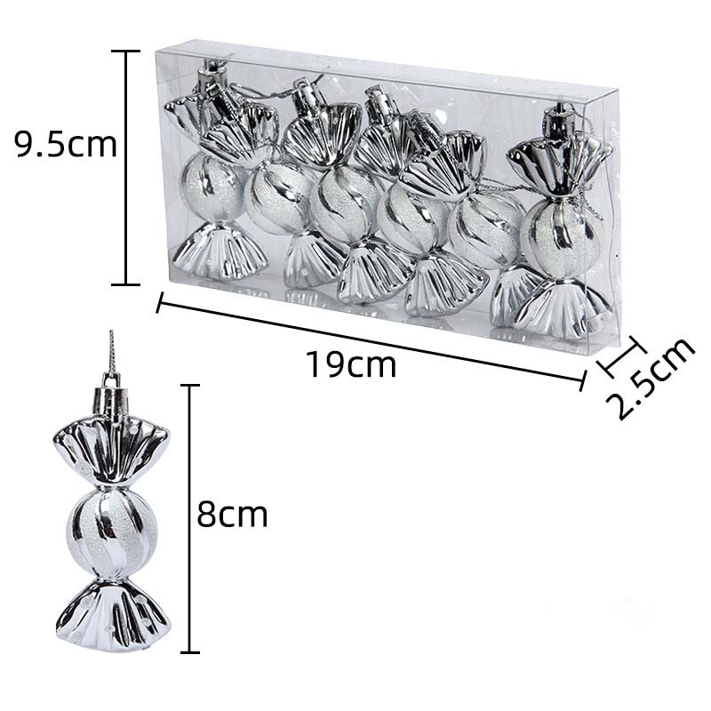 6pcs/box Candy Crutch Icicle Christmas Tree DIY Ornaments New Year Xmas Gifts Christmas Ball Decoration for Home Navidad