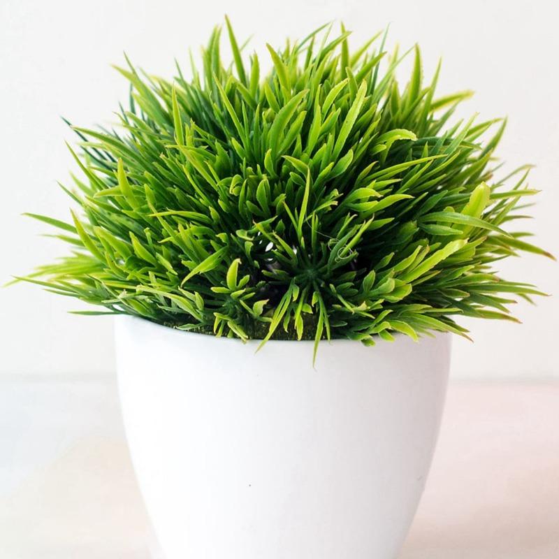 2 Pièces Plantes Vertes Artificielles Queue de Phénix Herbe Plantes en Pot Boules d'Herbe Simulées Décoration Maison Salon Réunion de Vacances Bureau
