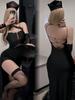 Naughty Witch Sexy Lingerie Cosplay Hot Uniform PULeather Open Crotch Bodysuit Kawaii Transparent Chest Jumpsuit Rabbit Costumes
