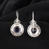 Natural Iolite Gemstone Silver Earrings 1.5", 925 Sterling Silver Jewelry, September Birthmonth Jewelry, Iolite Earrings, Thanksgiving Gift CE-25-2
