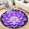 1pc Purple Lotus Mandala Chair Carpet for Office, Non slip, Soft and Durable Office Rug