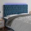 3122824 vidaXL LED Headboard Dark Blue 180x7x118-128 Cm Velvet