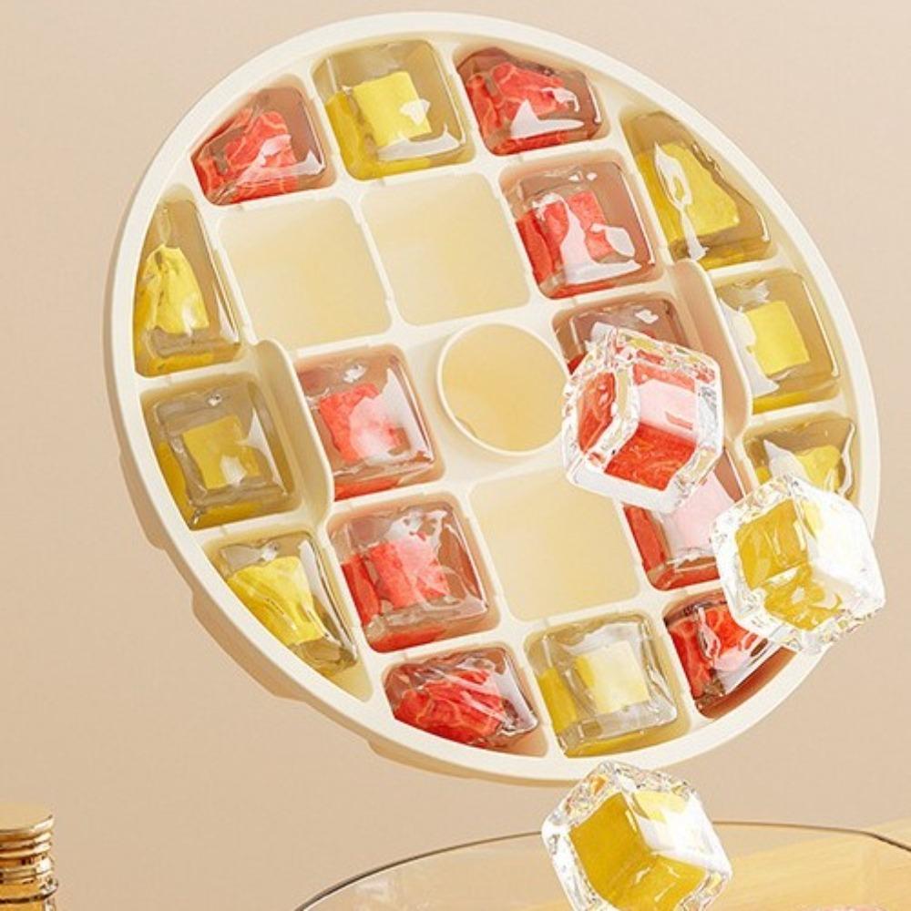 Press Type Home Ice Box with Lid Ice Cube Maker Fashion Ice Compartment Boxs Ice Tool