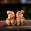 1Pc Wooden Elephant Figurine Ornaments Handcrafted Indoor/Outdoor Decor Model For Christmas Diwali New Year Celebration