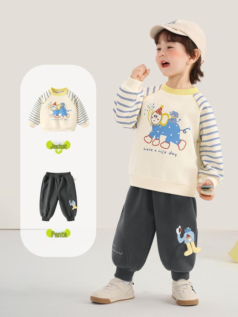 Kaka Panda Kids' Round Neck Sweatshirt - Boys' & Girls' Spring Casual Top