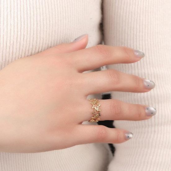 Damenring Geometrisch Hohl Sternform Verstellbares Öffnungsdesign Fingerring