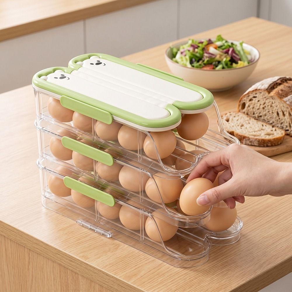 Food Grade Automatic Rolling Egg Container Refrigerator Egg Rack Refrigerator Storage