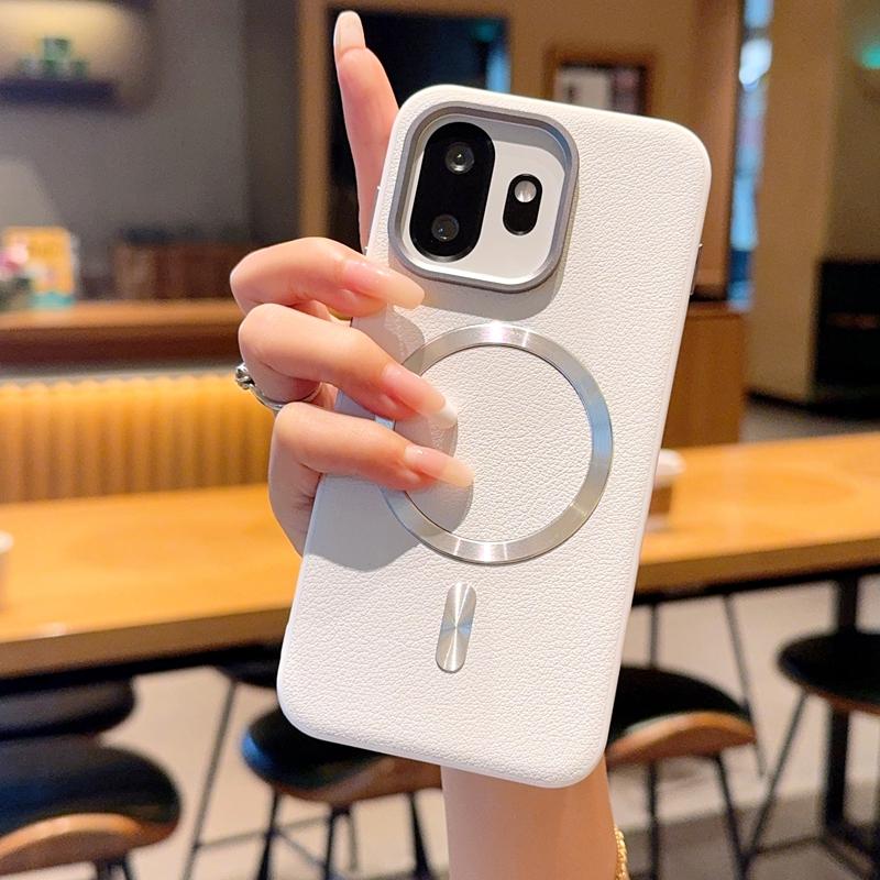 

For OnePlus 15T 15 15R 13R Phone Case Magnetic CD Pattern Leather Metal Alloy Camera Frame Protection Back Case Cover OnePlus 15T