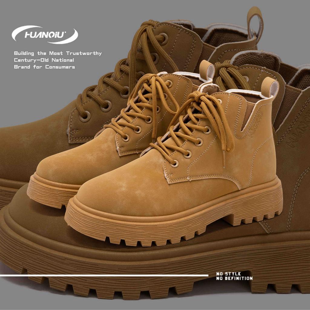 Global yellow boots men's ZHQ-HY727 spring outdoor leisure British style Martin boots high-top thick-soled tooling boots