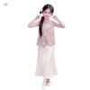 2026 Girls' Summer Chinese Style Qipao & Hanfu Dress Set