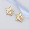 Korean Style Retro Women's Zinc Alloy and Imitation Pearl Star Stud Earrings