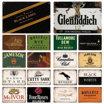 Whisky Merk Metalen Vintage Blikken Bord Metalen Bord Decoratieve Wandplaat Reclamebord Pub Bar Club Man Cave Decor Muurdecoratie