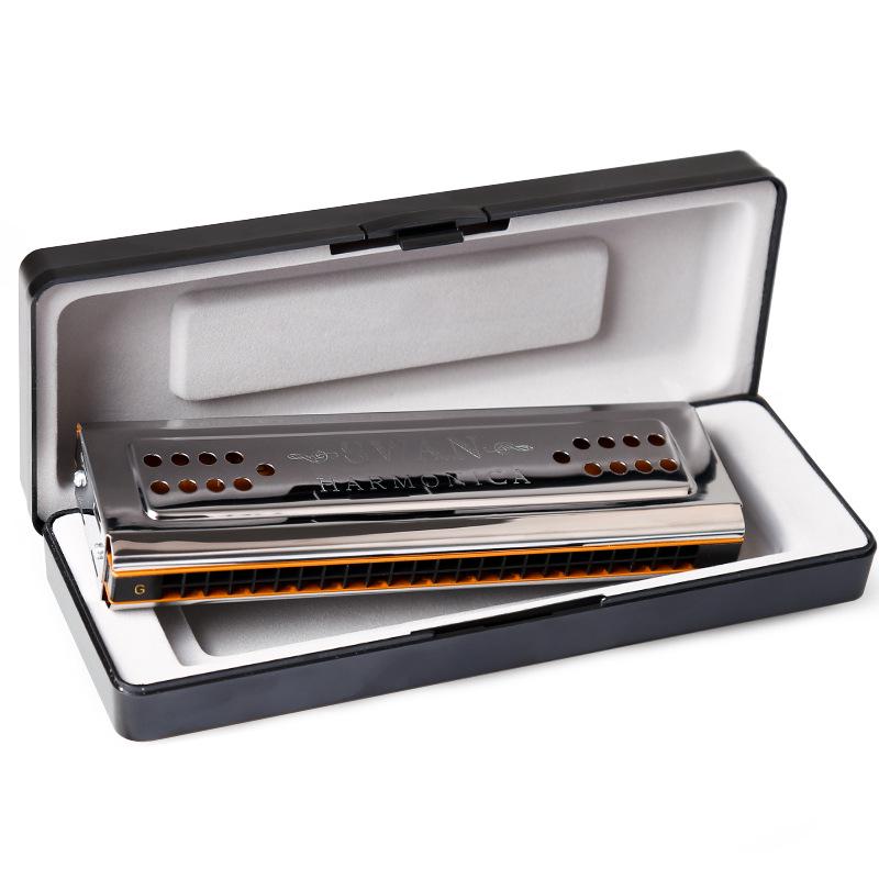 Swan 24-Hole Dual-Key Double-Sided Diatonic Harmonica for Beginners