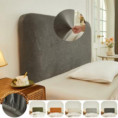 1PC Super Soft Velvet Bed Headboard Cover Solid Stretch Bed Head Slipcovers All-inclusive Anti-dust Bedside Protector Covers