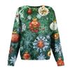 Women's Fashion Casual Long Sleeve Christmas Printed Neck Sweatshirt Top