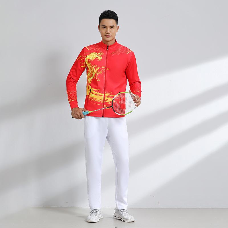 Childrens Badminton Tennis Athletic Jacket Group Prize-winning Suit Mens and Womens Running Suit Coach Race Dragon Boat Training Suit