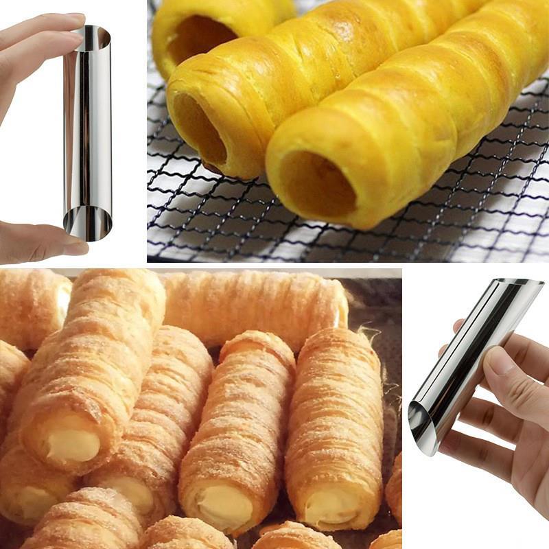 Stainless Steel Cream Horn Molds Kitchen Dessert Durable Mold Cone Tubular Shaped Mold Baking Cones Horn Pastry Roll TMZ