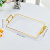 Transparent 6-Compartment Plastic Serving Tray with Cup Holders