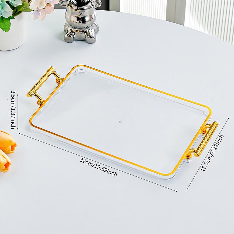 Transparent 6-Compartment Plastic Serving Tray with Cup Holders