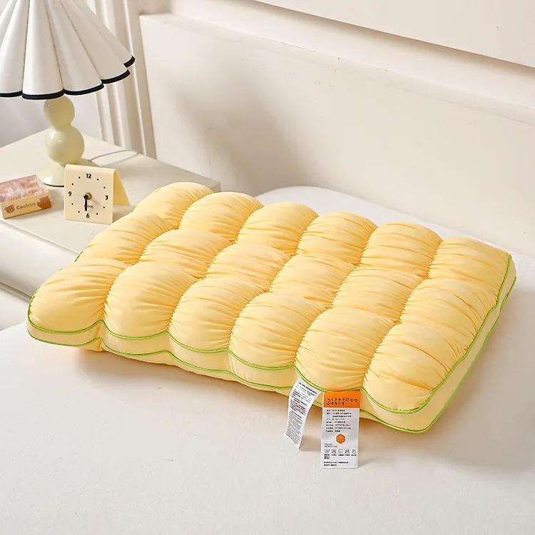 

2025 new cloud bread pillow adult hotel soft pillow core machine washed high elastic feather velvet pillow core 48x74x15cm 1pcs