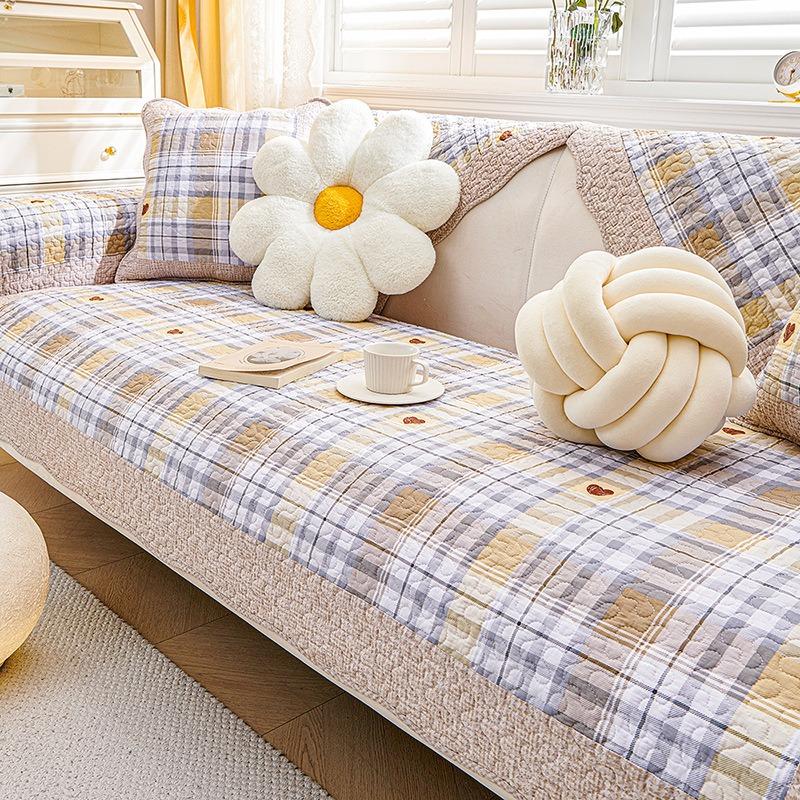 Sofa Cover Cotton For All Seasons Home Sofa Cushion Printed Anti Slip Seat Cover Modern Sofa Cover Cloth Backrest Armrest Pad