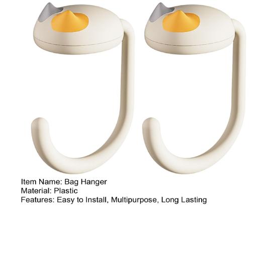 1/2Pcs Desk Hooks Handbag Hangers Funny Cat Design Strong Load-bearing Easy To Install Bag Holders Table Purse Hooks