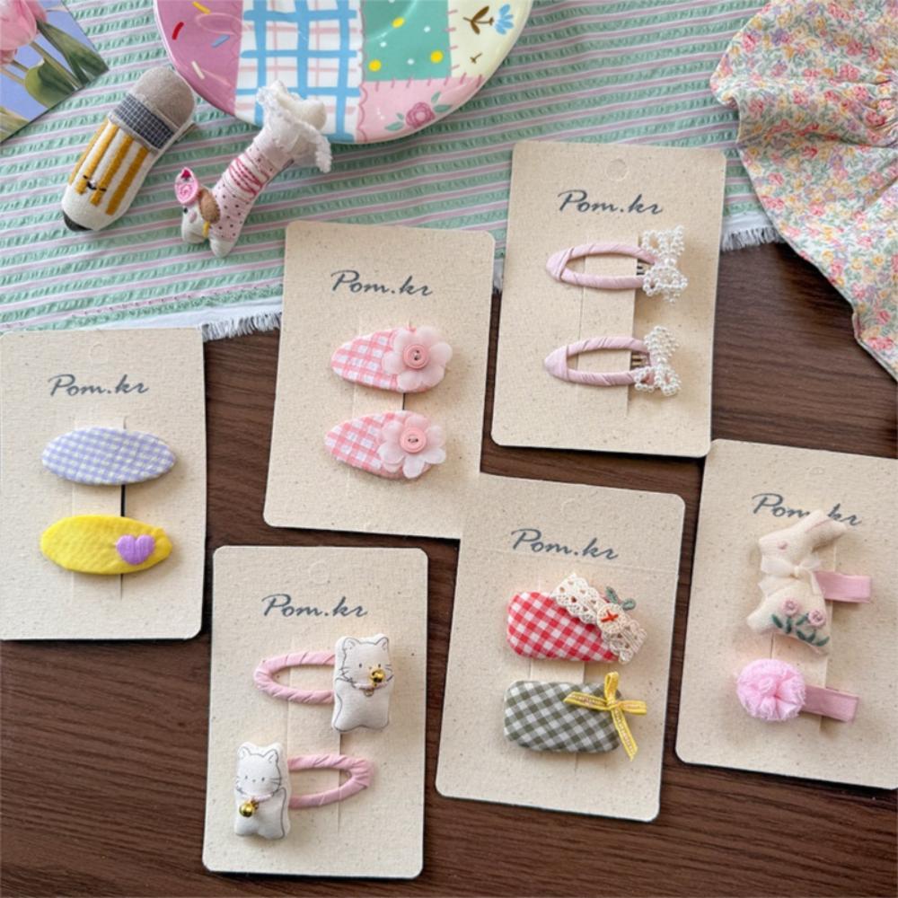 Flower Cloth Hair Clips Rabbit Princess Headdress New Bangs Clips Hair Accessories