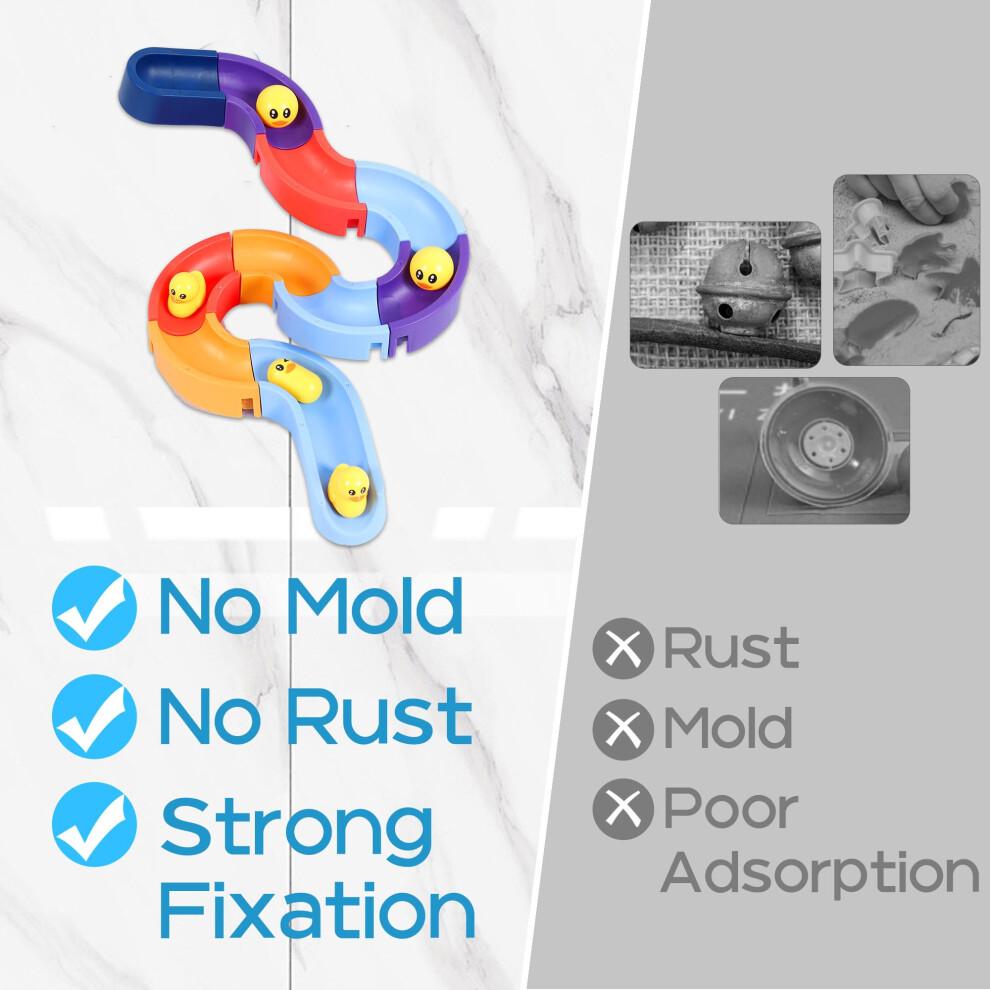 Bath Toys, 39PCS Toddler Bath Track Game Shower Water Duck Slide Bath Toy Wall Track DIY Educational Watermill Bathtub Toys for 3 4 5 6 Year Olds Boys