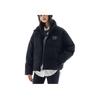 Anta Comfortable Breathable Loose Fit Down Jacket With Letter Zipper Stand Collar Women Outerwear Basic-Black 162448905N-4