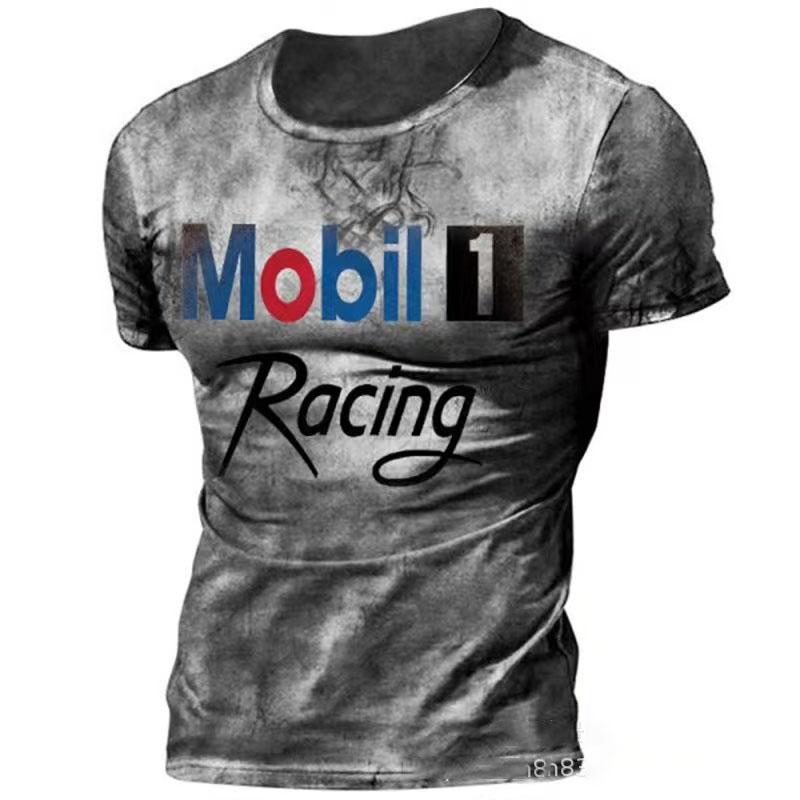Vintage Motorcycle T Shirt For Men 3d Print Mobil Short Sleeve T-shirts Retro Men's Racing T-shirt Oversized Biker Tees Tops 66