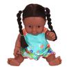 Exquisite African Black Girl Doll Lifelike Chidren Cute Doll Kid Role Play Toy Gift 30cm(Q1209 Blue