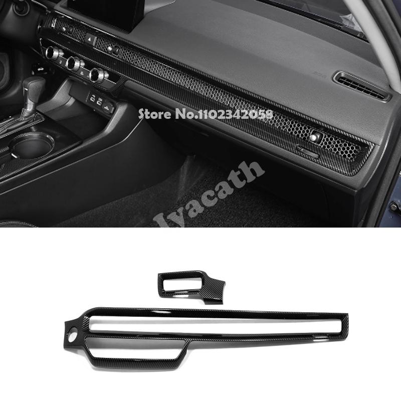 For Honda Civic 11th Gen   ABS Interior front dashboard Air Condition Switch Outlet Frame Central Control Strip trim