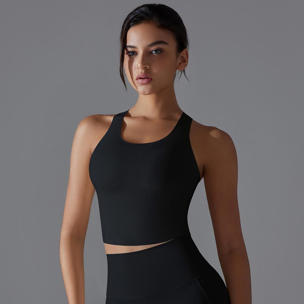 New Seamless Sports Back Bra With Skin Friendly And Breathable Yoga Vest, Shockproof And Gathered Back Yoga Bra