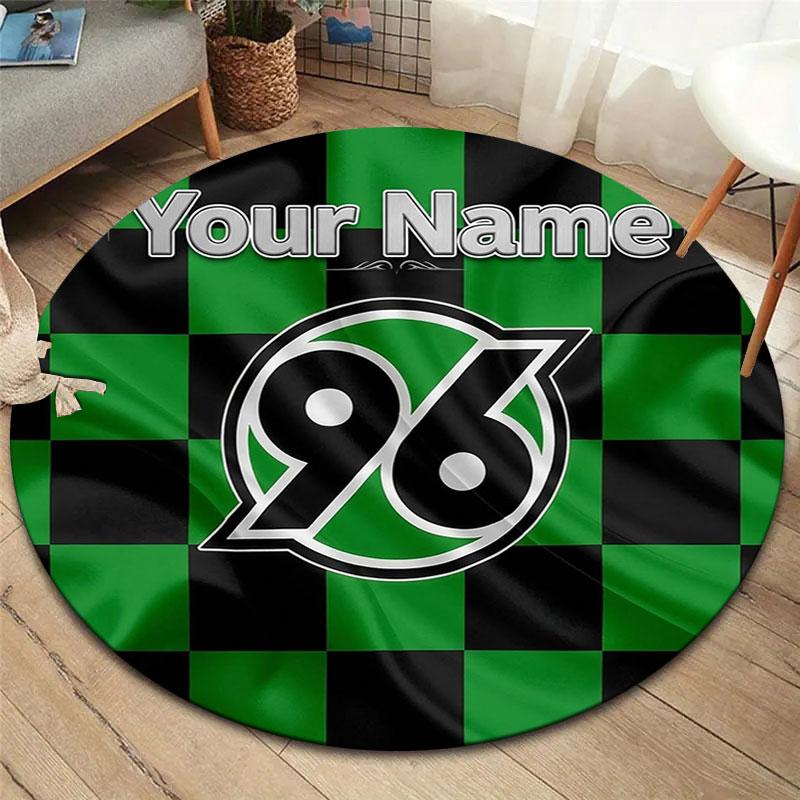 Hannover 96 Custom Name Round Area Rug,Carpet Rug for Living Room Bedroom Sofa Playroom Decor,Non-slip Floor Mat