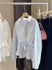 Women's Stylish French Lapel Slim White Shirt for Spring/Autumn