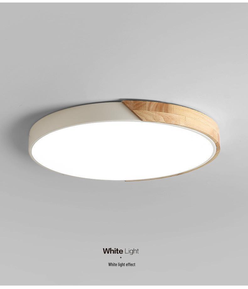 Natural Wood LED Ceiling Lamp for Bedroom and Living Room