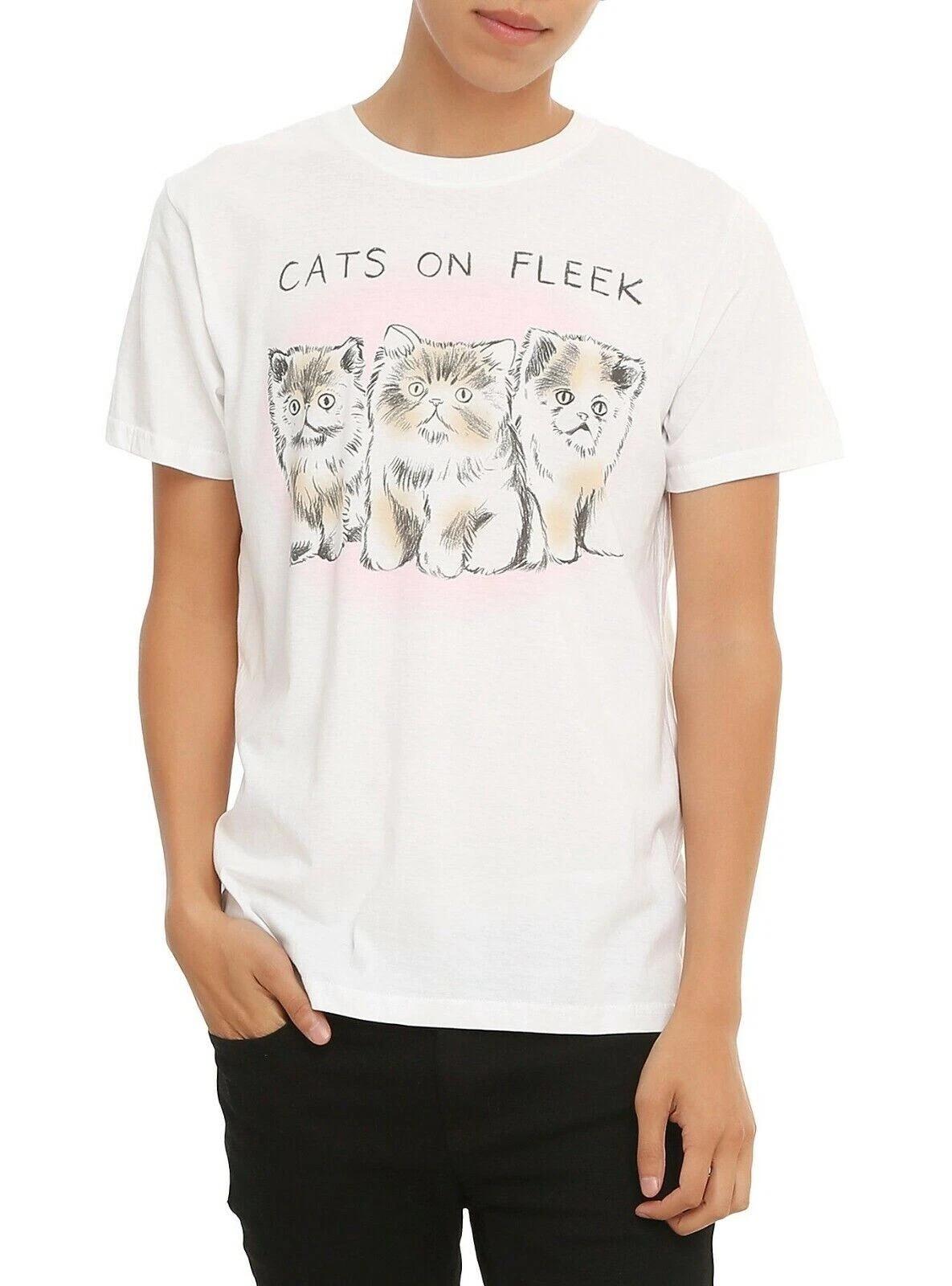 Black Matter Womens Cats on Fleek Funny White Shirt New 2X 3XL