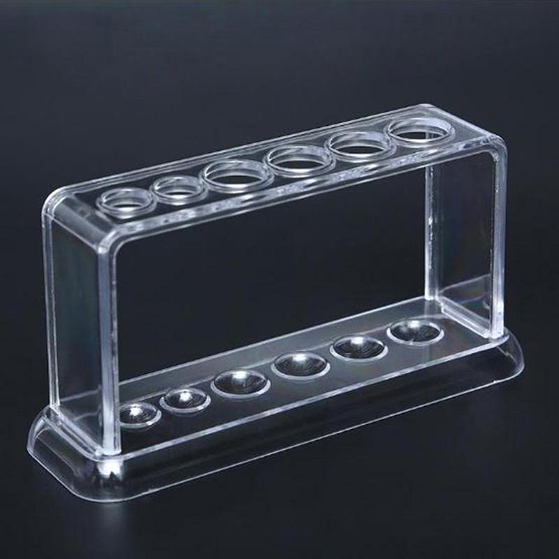

Transparent Plastic Clear Test Tube Rack 6 Holes Stand Lab Test Tube Stand Shelf One Size