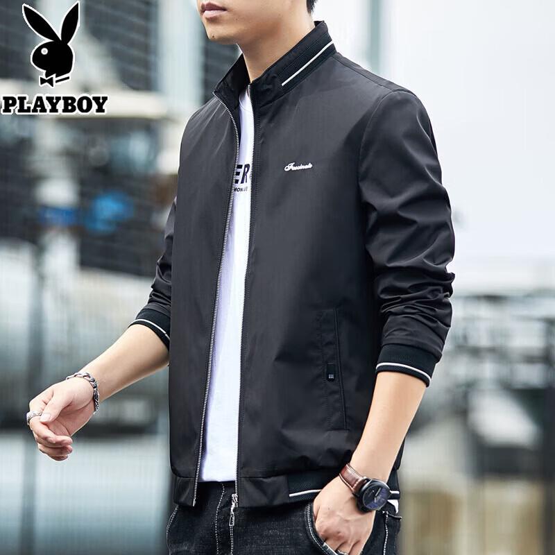 PLAYBOY Men s Spring Stand Collar Jacket 3XL