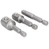 3pcs Drill Socket Adaptor Hex Drive To 1 4  3 8  1 2  Drive Impact Driver