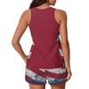 Womens Tankini Bathing Suits Two Piece Flag Print Athletic Tank Top with Boyshorts Modest Coverage Swimwear Set