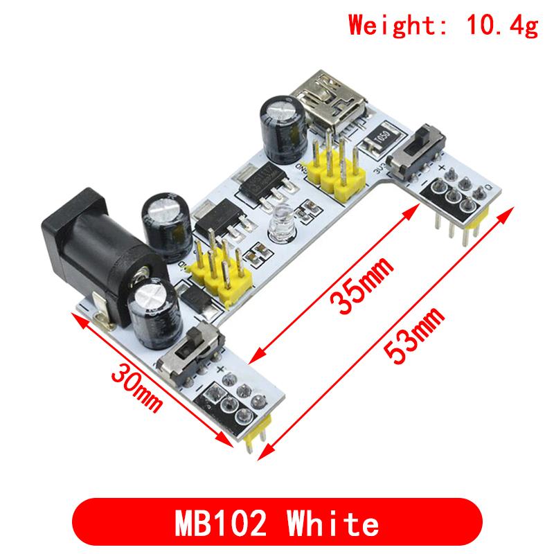 3.3V/5V MB102 Breadboard power module+ 400 points Solderless Prototype Bread board kit +65 Flexible jumper wires