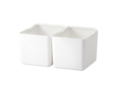 Caixas de Armazenamento Like-it com Estojos Internos e Alças, Conjunto de 2, Feito no Japão, Aprox.. 8.7" L x 9.8" P x 7.8" A, Estojo de Armazenamento Largo, Conjunto de 2 Peças, Branco,
