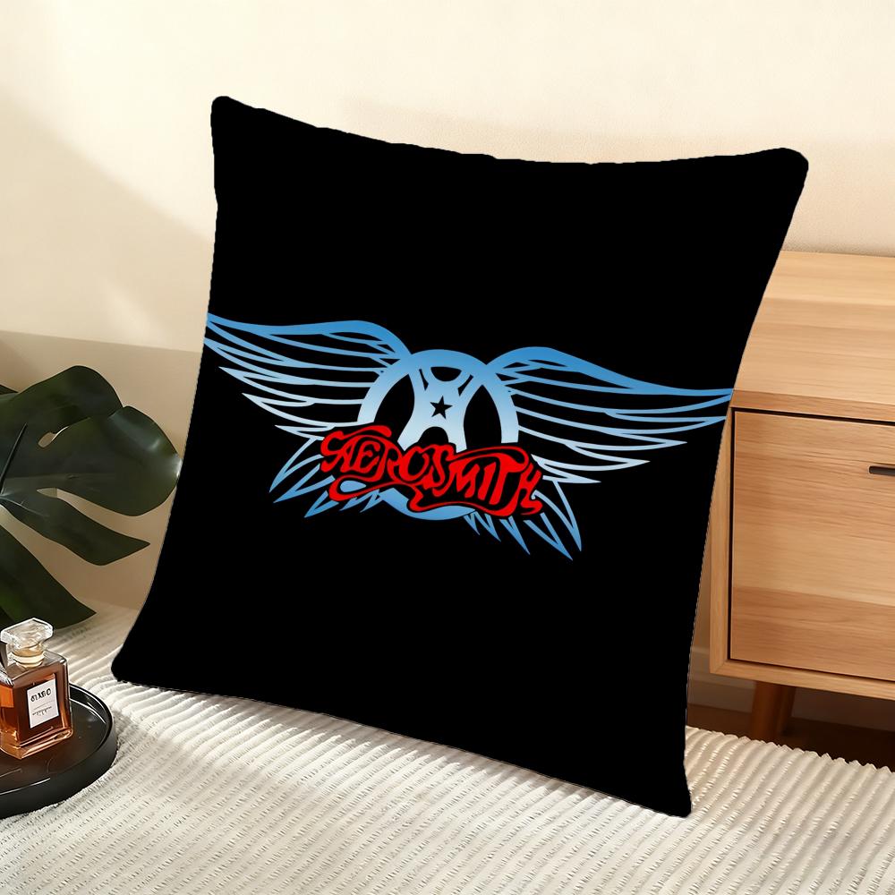 Band A-Aerosmith Cushion Cover Soft Short Plush Pillow Cover Smooth Cozy Texture Aesthetic Cushion Case Home Decor