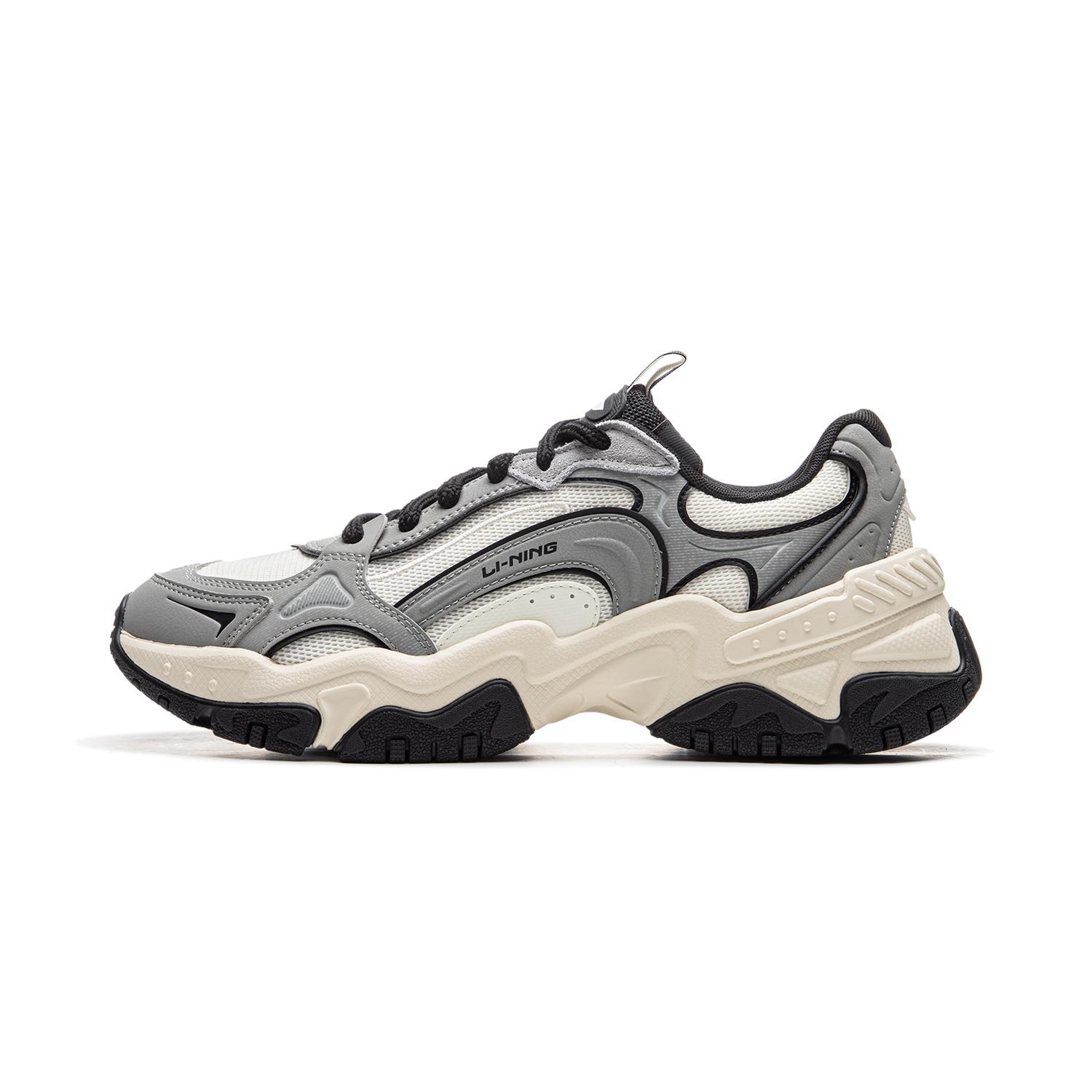 

New LiNing Brown Sugar V2 Cushioned Wear-Resistant Height Increasing Low-Top Casual Shoes Men s Gray White AGCU303-2 43