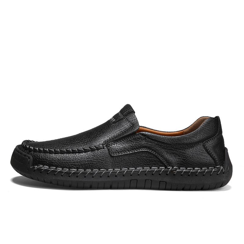 Summer Men's Shoes Men's Comfortable Breathable Walking Flat Men Shoes Large Men's Leather Shoes