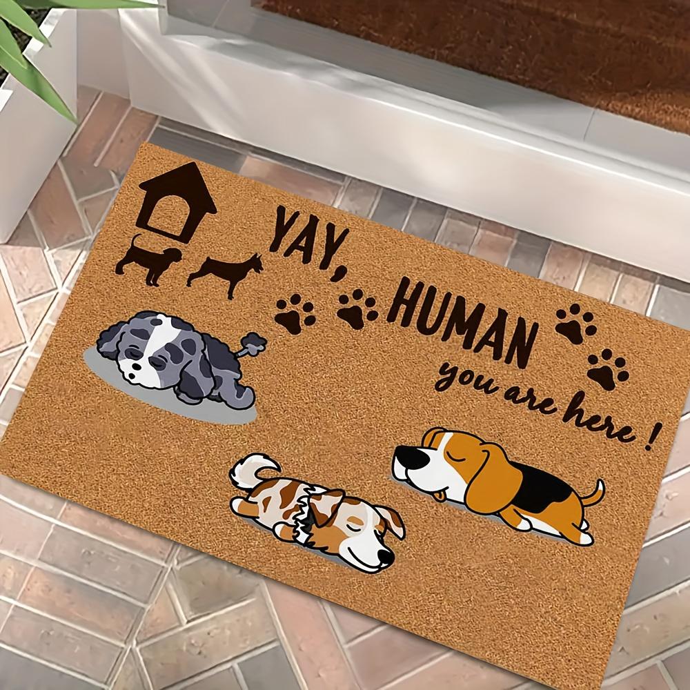 

Cartoon dog lying-down pattern Flannel-printed floor mats has a non-slip function is suitable entrances bathroom welcome carpets 40x60cm