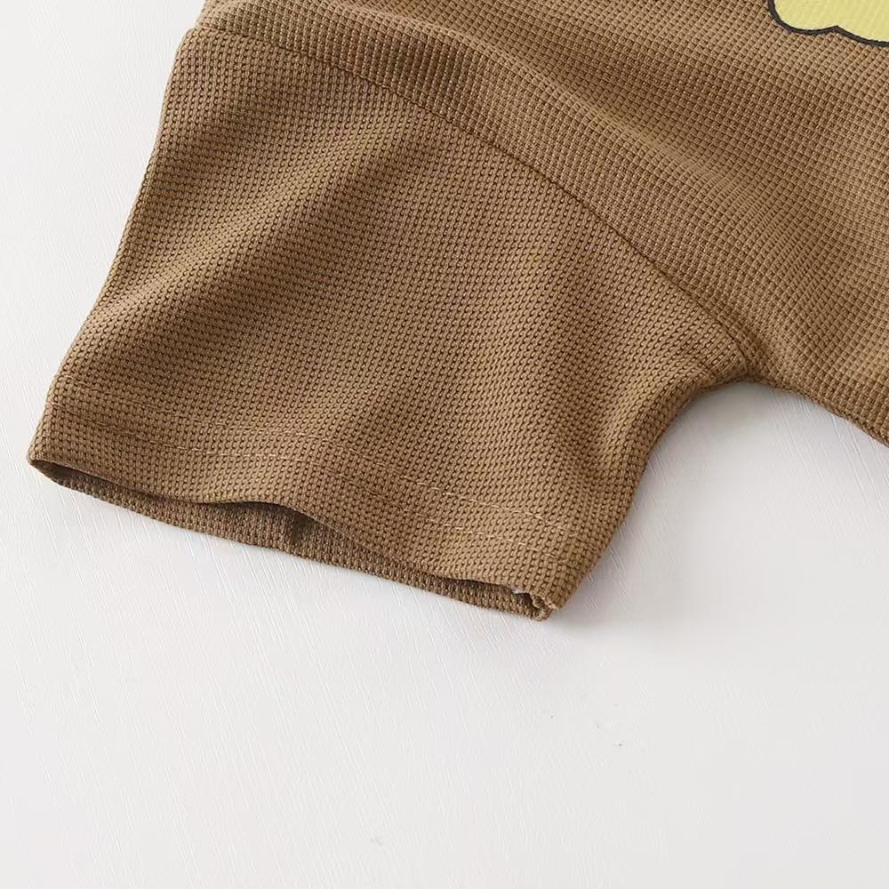 Summer Short Sleeved Top and Shorts Set Children's Short Sleeved Rounded Pants Set Short Set Cartoon Two-piece Set