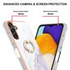 For Samsung Galaxy A55 5G Case with Ring Kickstand Marble Pattern Electroplating TPU Back Cover