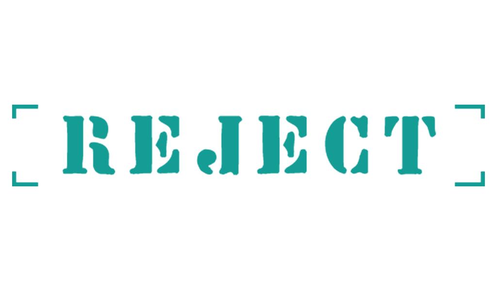 Printtoo Reject Self Inking Rubber Stamp Pre-Inked Office Stamp- Home Office Business Stationery, Black- 42 x 9